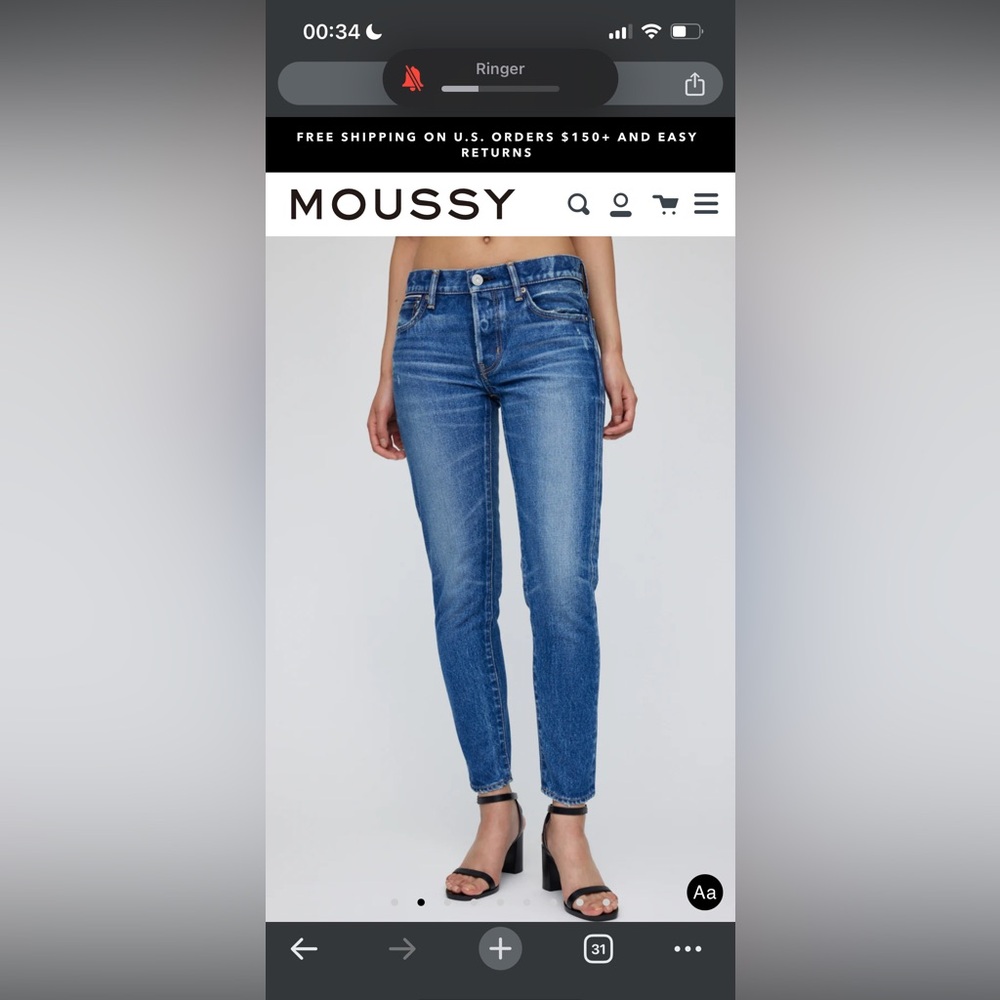 NWT Size 24 Moussy FORESTVILLE TAPERED